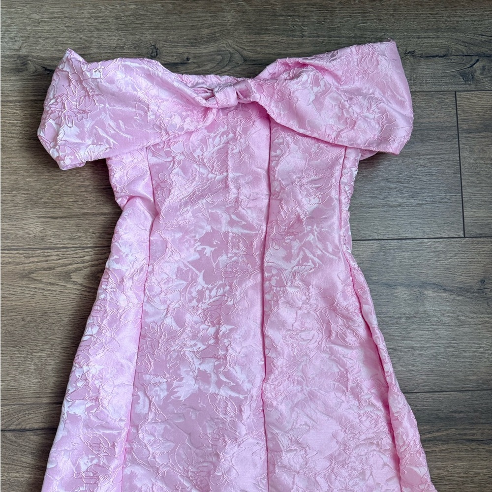 Pink Lace textured mini dress